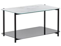 Beliani Konferenční stolek bílý mramorový efekt / černá GLOSTER