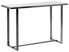 Beliani Skleněný konzolový stolek efekt bílého mramoru / stříbrná PLANO