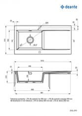 Deante SABOR ZCB_3113 Jednodřez s odkapem 1015x510x210 keramika, matná šedá - Deante