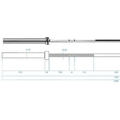 HMS Premium Olympijská osa GO901 220 cm x 50 mm + rychlouzávěry ZG1500