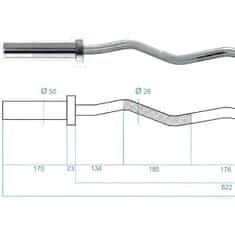 HMS Premium Lomená olympijská osa GOL160 120 cm x 50 mm