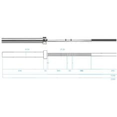 HMS Premium Olympijská osa GO900 220 cm x 50 mm