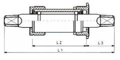 TWM středová konzola JIS 107,5 x 27,5 mm stříbrná