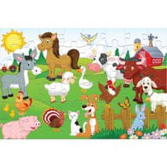 TWM podlahové puzzle hospodářská zvířata 60 x 90 cm karton 48 kusů