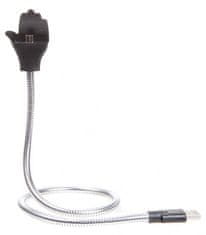 TWM 2v1 micro USB kabel ruka 58 cm černá / stříbrná