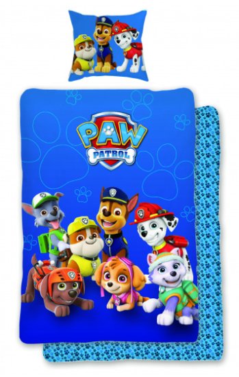 TWM Povlak na přikrývku Paw Patrol 140 x 200 cm, bavlna modrá