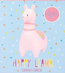 TWM Dekorativní lampa Happy lama 19 x 15 cm růžová