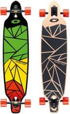 TWM longboard Shapes 99 x 24 cm javor zelená / žlutá / červená