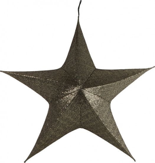 TWM Vánoční přívěsek Maria glitter star 65 cm, černý textil