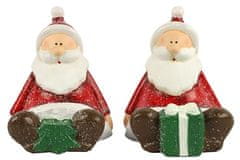 TWM Santa Claus sedící 12,5 cm, červená keramika