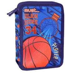 TWM Penál Slam Dunk junior 21 x 15 cm polyester modrý 8 kusů