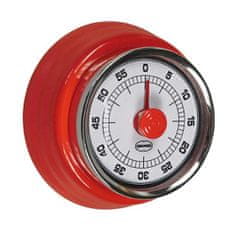 TWM Retro hodiny s časovačem 7,5 cm červené