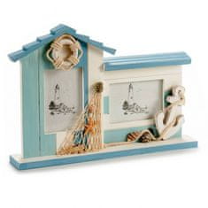 TWM duo-frame strandhuis 10 x 15 cm modrobílé dřevo