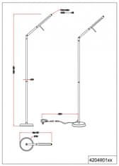 TWM Stojací lampa Filigran led 162 cm ocelová 6W matná stříbrno-bílá