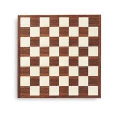 TWM šachovnice 31 x 31 cm hnědé / bílé dřevo