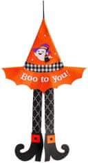 TWM závěsná dekorace čarodějnický klobouk 75 cm oranžová plsť