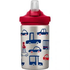 TWM Láhev na pití Eddy + Kids Cars & Trucks 400 ml nerez šedá / červená