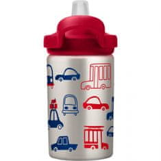 TWM Láhev na pití Eddy + Kids Cars & Trucks 400 ml nerez šedá / červená