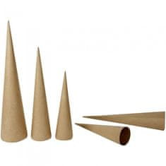 TWM papír-mâché šišky 30-40-50 cm hnědé 3 ks