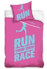 TWM povlak na přikrývku Run in your own race pink 140 x 200 cm