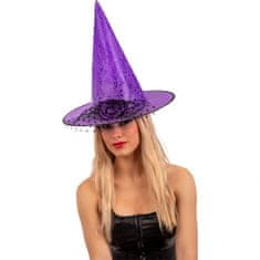 TWM čarodějnický klobouk 35 cm syntetická fialová jednovel