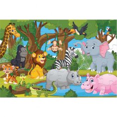 TWM džungle podlahové puzzle 60 x 90 cm karton 48 dílků