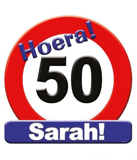 TWM čestný štít 50 let Sarah karton 50 x 50 červená / bílá