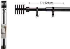 TWM záclonová tyč 4,5 x 170 až 320 cm černá ocel