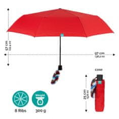 TWM mini deštník 57 x 97 cm mikrovlákno / červené sklolaminát