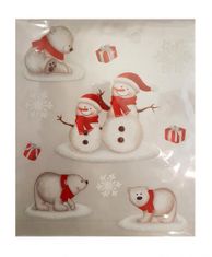 TWM Vánoční arch samolepek 28,5 x 34,5 cm bílá / červená