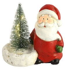 TWM Santa Claus s vánočním stromečkem Johann vedl 15 cm keramickou červenou