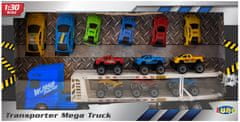 TWM autopřepravník Mega Truck 1:30 chlapci modrý 14 ks