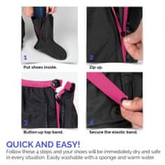TWM Drip Drop boty do deště polyester černá / růžová velikost M
