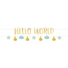 TWM kyvadlo "hello world" 177 cm modrá / zlatá lepenka