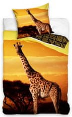 TWM Povlak na přikrývku Žirafa junior 140 x 200/70 cm žlutá bavlna