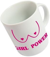 TWM Keramický hrnek Girl Power 355 ml bílá / růžová