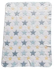 TWM Dětská deka Blue Star 75 x 100 cm junior fleece / flanel bílá