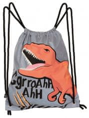 TWM Taška na tělocvik Dino junior 39 x 34 cm polyester šedá / oranžová