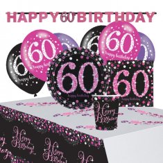 TWM Happy 60th Birthday Party Pack Ladies Pink / Black 41 kusů