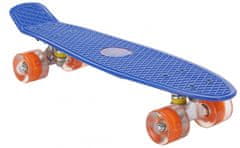 TWM skateboard Flip-Ít s led světly 55,5 cm modrý/oranžový