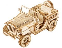 TWM Stavebnice armádního modelu Jeep 18,9 cm dřevo 369 dílů