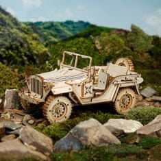 TWM Stavebnice armádního modelu Jeep 18,9 cm dřevo 369 dílů