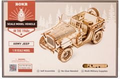 TWM Stavebnice armádního modelu Jeep 18,9 cm dřevo 369 dílů