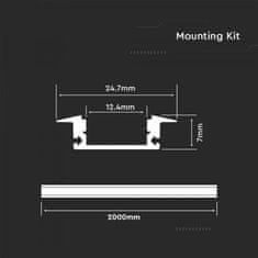 TWM LED páskový profil VT-8106 hliník 2 metry stříbrný