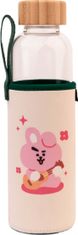 TWM Cooky láhev na pití 500 ml 7 x 23,5 cm čiré / béžové sklo