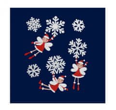 TWM Vánoční samolepky anděl se třpytkami 28,5 x 34,5 cm bílá a červená