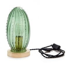 TWM stolní lampa Cactus Arizona 27 cm E27 sklo / dřevo 60W zelená