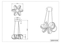 TWM Závěsné svítidlo Carrera led 150 cm ocel 38W 4400lm chrom