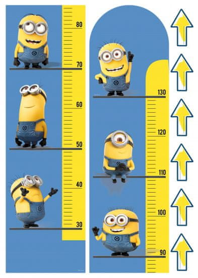 TWM samolepka na zeď Minionki Grow Chart junior 50 x 70 cm žlutá