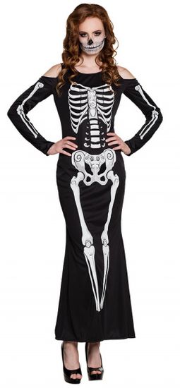 TWM Dámský kostým Mrs. Bones Polyester Černá Velikost M